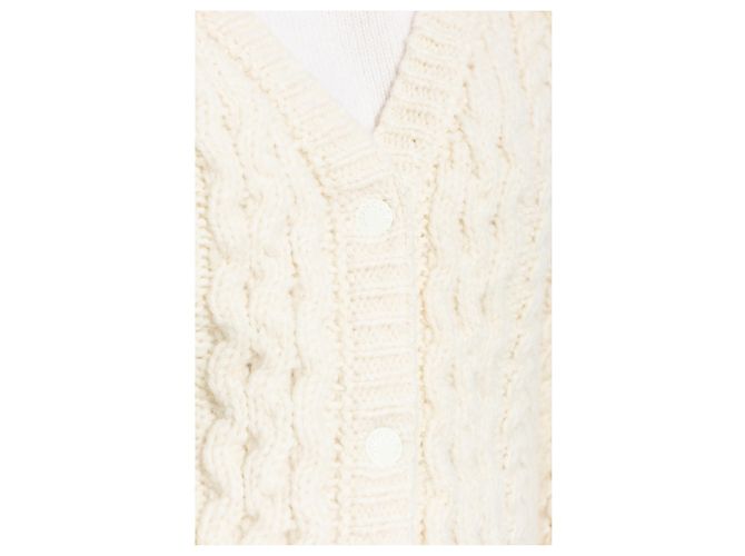 Moncler Wollstrickjacke mit Zopfmuster creme - Ansicht 3