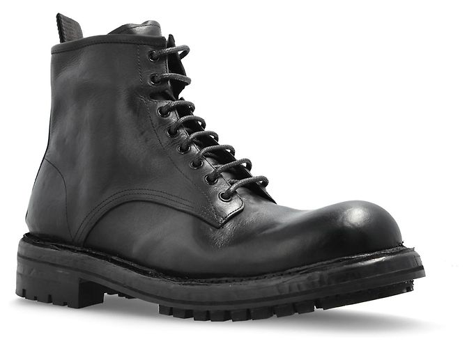 Dolce & Gabbana Black Leather Chunky Ankle Boots - view 2