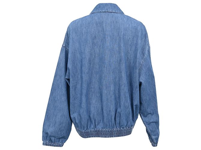 Chaqueta Blouson Miu Miu de chambray en algodón azul - vista 3