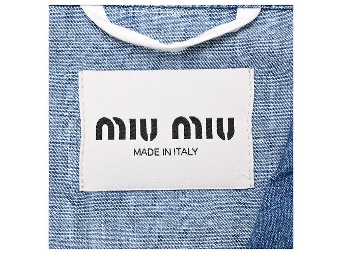 Chaqueta Blouson Miu Miu de chambray en algodón azul - vista 5