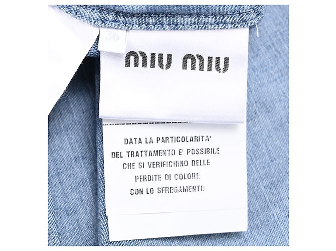 Chaqueta Blouson Miu Miu de chambray en algodón azul - vista 6