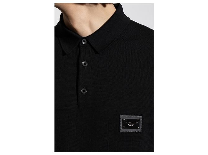 Dolce & Gabbana Polo con patch logo - vista 3