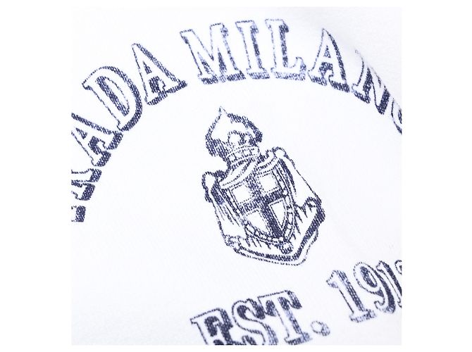 Prada Hoodie mit Logo-Print aus weißer Baumwolle - Ansicht 12