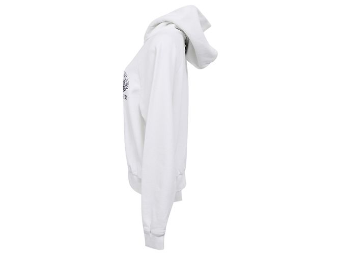 Prada Hoodie mit Logo-Print aus weißer Baumwolle - Ansicht 2