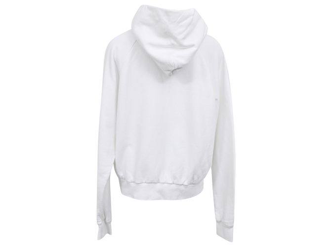 Prada Hoodie mit Logo-Print aus weißer Baumwolle - Ansicht 3