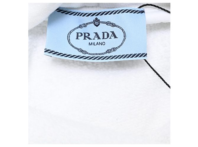 Prada Hoodie mit Logo-Print aus weißer Baumwolle - Ansicht 5
