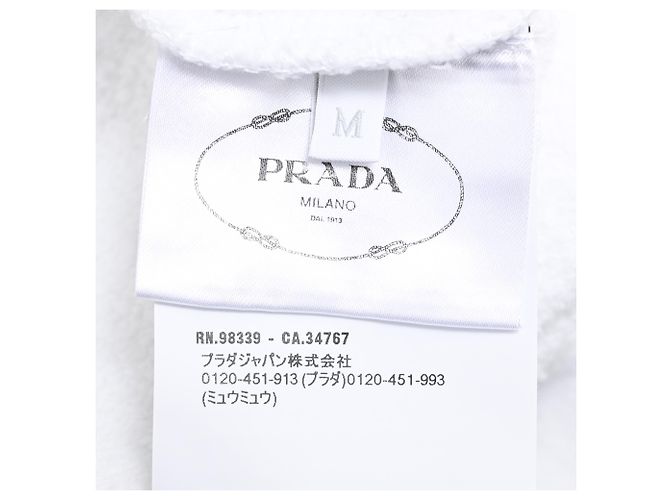 Prada Hoodie mit Logo-Print aus weißer Baumwolle - Ansicht 6