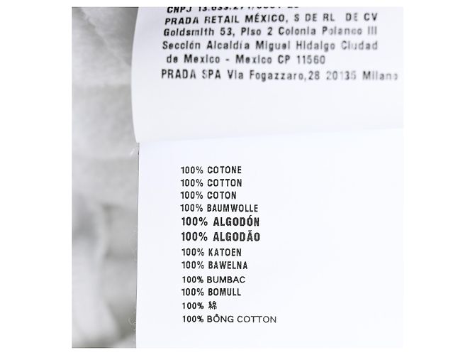 Prada Hoodie mit Logo-Print aus weißer Baumwolle - Ansicht 9