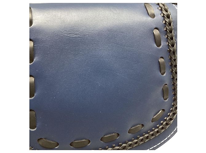 Borsa a tracolla Coach 1941 Saddle 23 in pelle blu navy - vista 13