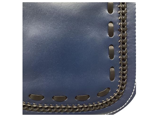 Borsa a tracolla Coach 1941 Saddle 23 in pelle blu navy - vista 14