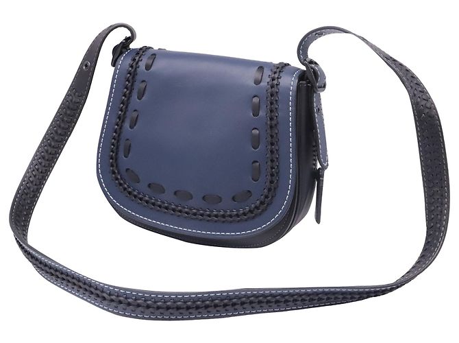 Borsa a tracolla Coach 1941 Saddle 23 in pelle blu navy - vista 2