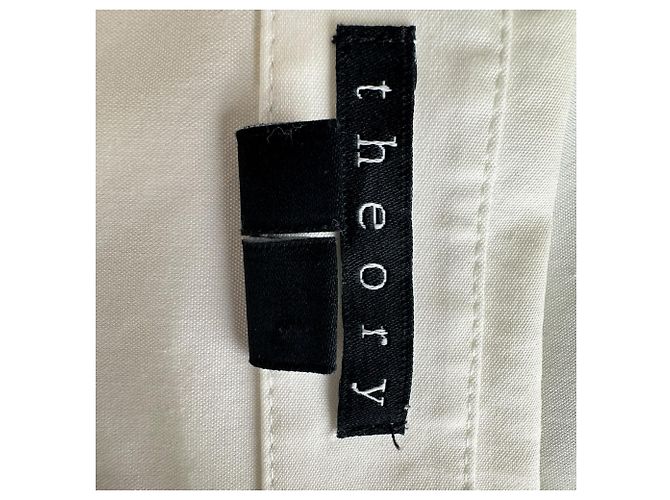 Camisa de botões Theory em algodão branco - vista 4