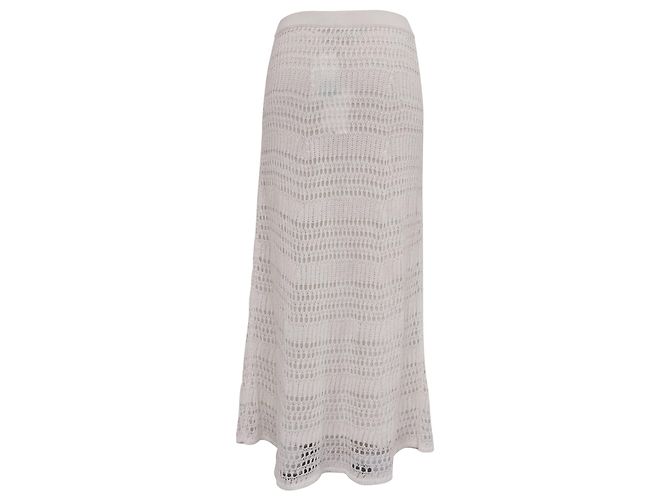 Falda midi de encaje de punto Theory en algodón marfil - vista 3