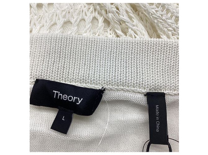 Falda midi de encaje de punto Theory en algodón marfil - vista 5