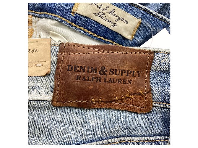 Vaqueros Ralph Lauren Denim & Supply Distressed en algodón azul claro - vista 4
