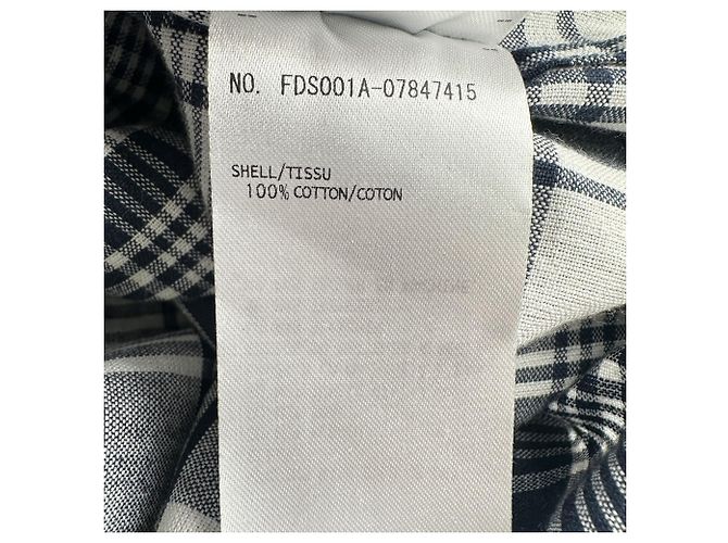 Thom Browne Plaid Midi Hemdkleid aus dunkelblauer Baumwolle - Ansicht 7