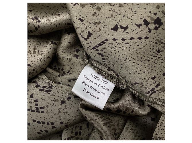 Autre Marque Mini abito Parker con stampa pitone in seta beige - vista 6
