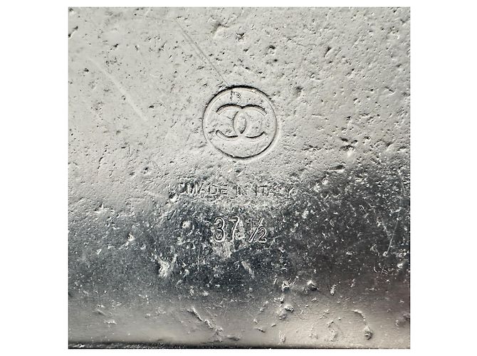 Sandali Dad Chanel in pelle matelassé con logo CC in pelle nera - vista 11