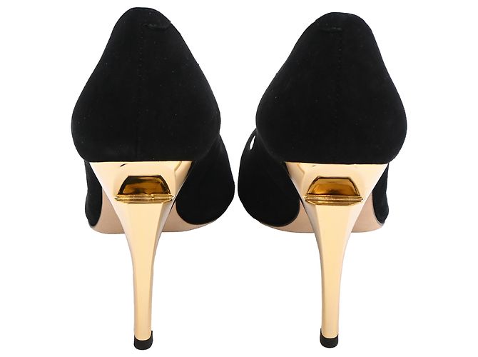 Décolleté a punta Giuseppe Zanotti Bolt G in camoscio nero - vista 3