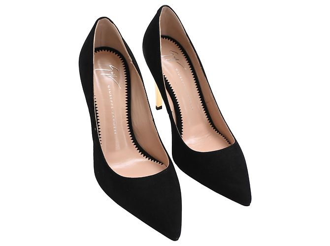 Décolleté a punta Giuseppe Zanotti Bolt G in camoscio nero - vista 4