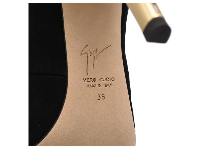 Décolleté a punta Giuseppe Zanotti Bolt G in camoscio nero - vista 7
