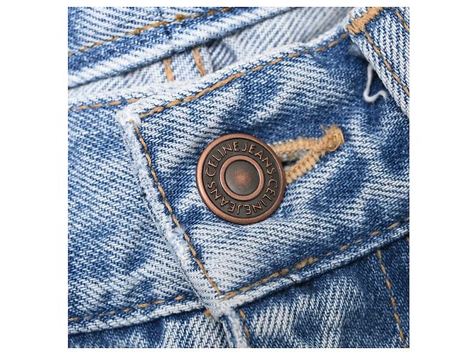 Céline Jeans Wideleg Celine en coton bleu clair - vue 13
