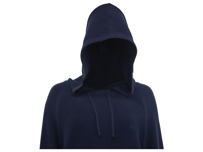 Michael Kors Kapuzenpullover aus Rippstrick in dunkelblauem Baumwollstoff - Ansicht 2