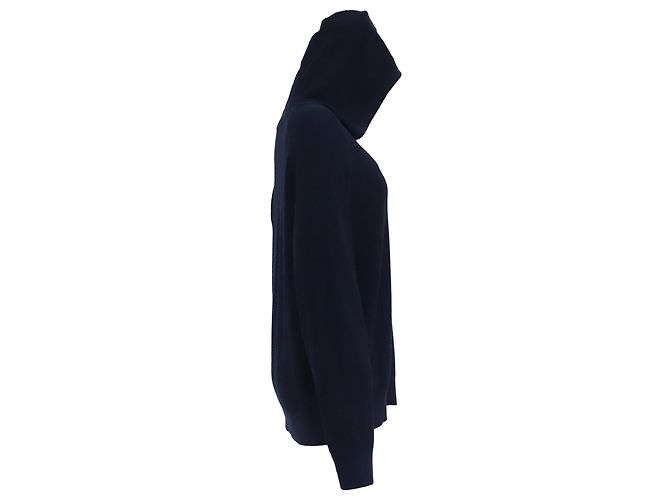 Michael Kors Kapuzenpullover aus Rippstrick in dunkelblauem Baumwollstoff - Ansicht 3