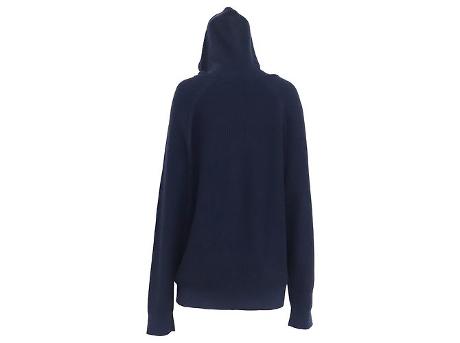 Michael Kors Kapuzenpullover aus Rippstrick in dunkelblauem Baumwollstoff - Ansicht 4