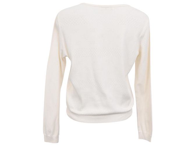 Céline Top de manga larga Celine en algodón crema - vista 3