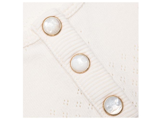 Céline Top de manga larga Celine en algodón crema - vista 8