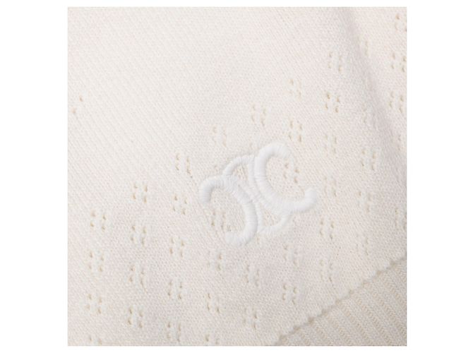 Céline Top de manga larga Celine en algodón crema - vista 9