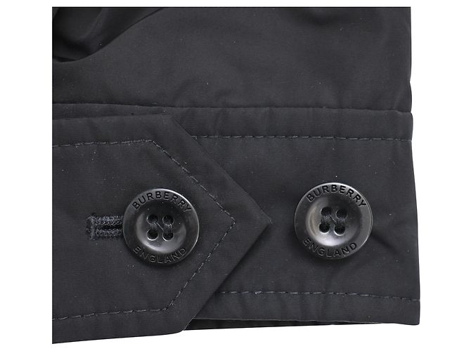 Burberry Jacke mit Reißverschluss und gesticktem Logo aus schwarzem Polyester - Ansicht 14