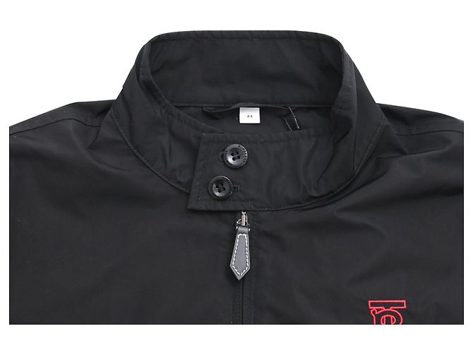 Burberry Jacke mit Reißverschluss und gesticktem Logo aus schwarzem Polyester - Ansicht 4