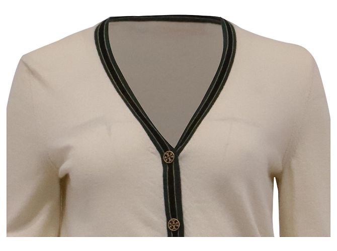 Tory Burch Madeline Strickcardigan aus elfenbeinfarbener Merinowolle - Ansicht 2