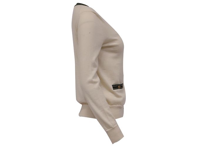 Tory Burch Madeline Strickcardigan aus elfenbeinfarbener Merinowolle - Ansicht 3