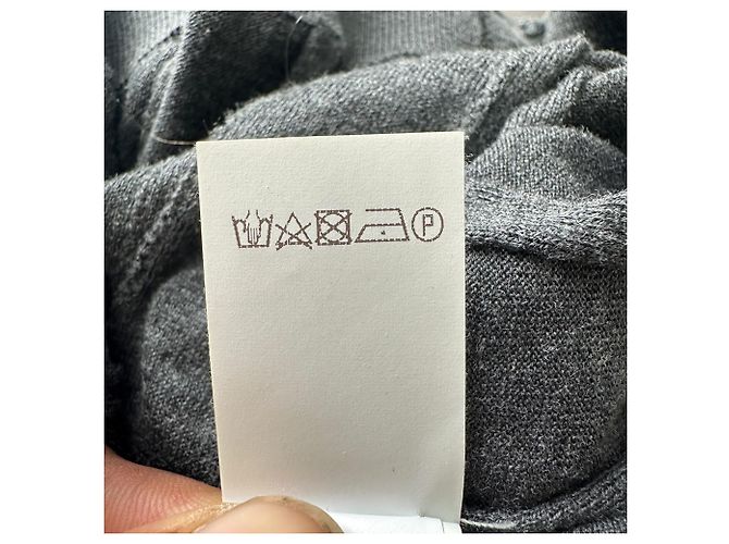 Brunello Cucinelli Strickcardigan mit verdeckter Knopfleiste aus grauer Baumwolle - Ansicht 5