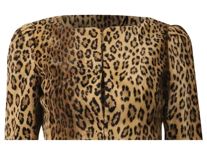 Blazer corto Milly con estampado de leopardo en pelo de poni marrón - vista 2