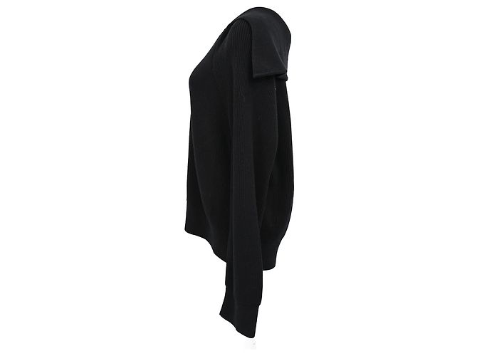Bottega Veneta Pullover mit Polokragen aus schwarzer Baumwolle - Ansicht 2