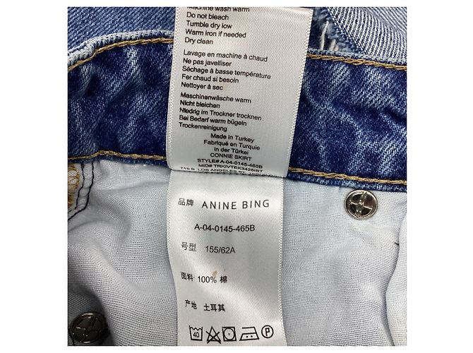 Falda mini vaquera Connie Anine Bing en algodón azul - vista 3