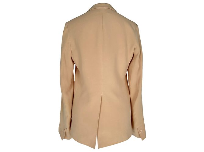 Joseph Einreihiger Blazer mit Taschen aus beiger Seide - Ansicht 4
