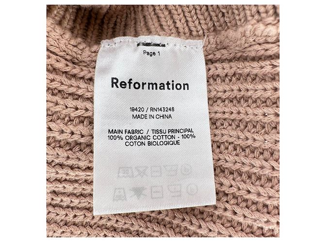 Camiseta de punto sin mangas Reformation Yeta en algodón Tan - vista 5
