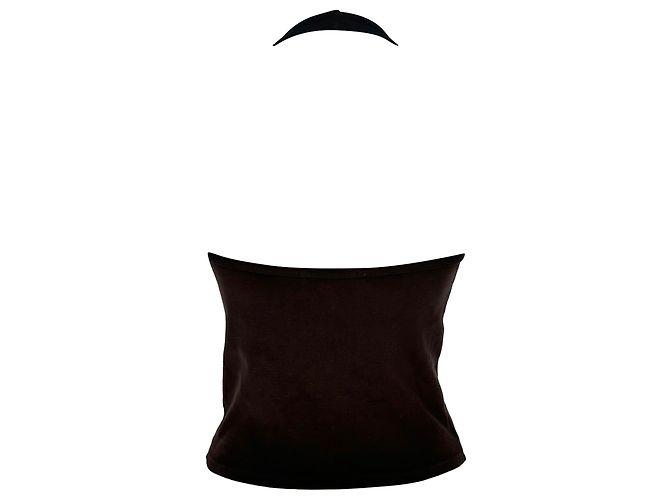 Blusa Halter Nili Lotan en algodón marrón - vista 2