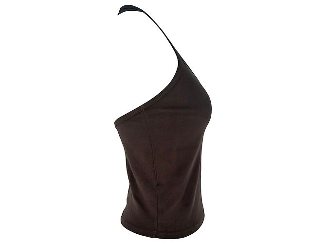 Blusa Halter Nili Lotan en algodón marrón - vista 3