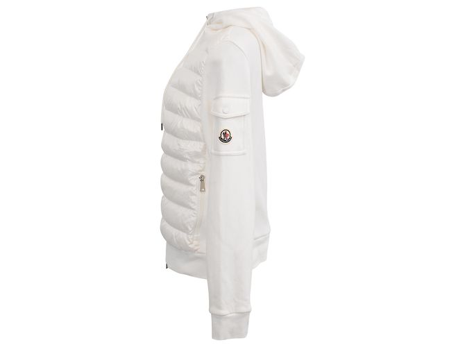 Casaco acolchoado com capuz e fecho de correr Moncler em poliamida branca - vista 2