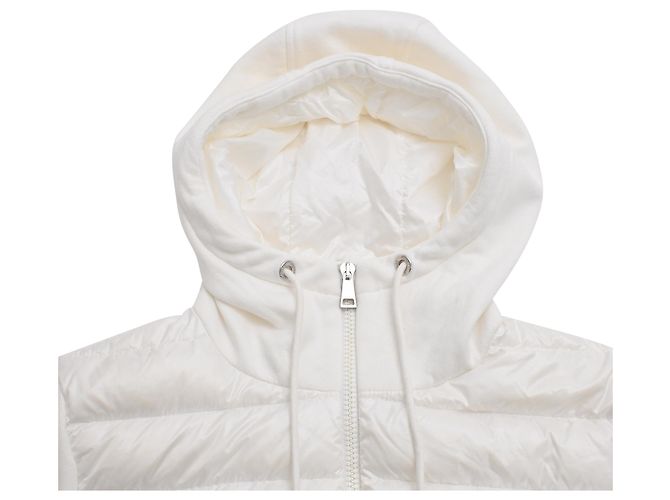 Casaco acolchoado com capuz e fecho de correr Moncler em poliamida branca - vista 5
