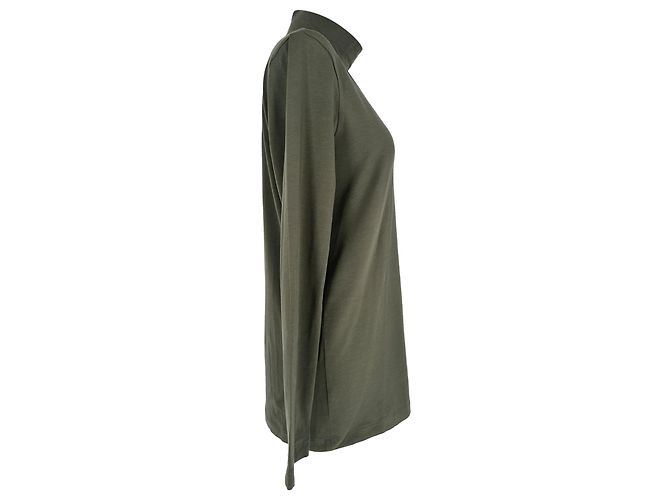 Top de manga larga con cuello alto Brunello Cucinelli en algodón olive - vista 2