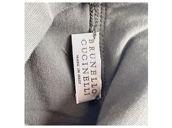 Top de manga larga con cuello alto Brunello Cucinelli en algodón olive - vista 4