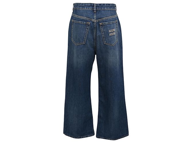 Vaqueros denim Wideleg Miu Miu en algodón azul - vista 3