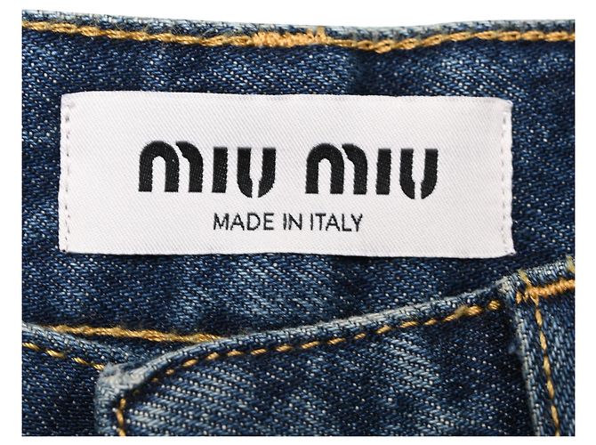 Vaqueros denim Wideleg Miu Miu en algodón azul - vista 4